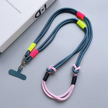 Personalized Trend Double Color Mobile Phone ZY Universal Lanyard Diagonal Span Long Shoulder Strap Rope Fashion Safety Rope