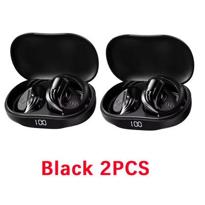 Wireless Bluetooth 5.3 Earhook Earphone LED Display Sports Earhook Headphones Deep Bass HiFi Stereo Noise Cancelling Earphones