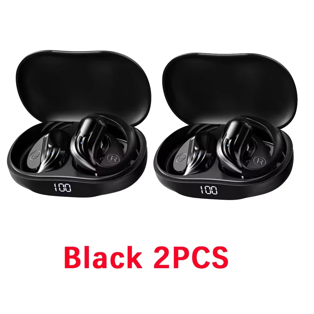 Wireless Headphones Bluetooth Headphones 5.4 Earphones True with Mic Button Control Noise Reduction Earhooks Waterproof Headset