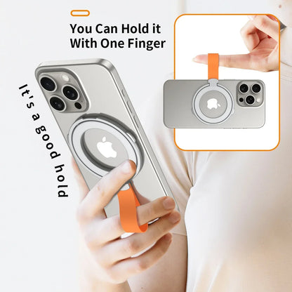 Universal Strong Magnetic Mobile Phone Holder Accessories Magnet Ring Stand with Strap Bracket For MagSafe iPhone 17 16 15 14 13
