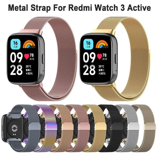 Metal Watchband for Redmi Watch 3 Active Bracelet Strap Belt Replacement Metal Wrist Watch Accessories