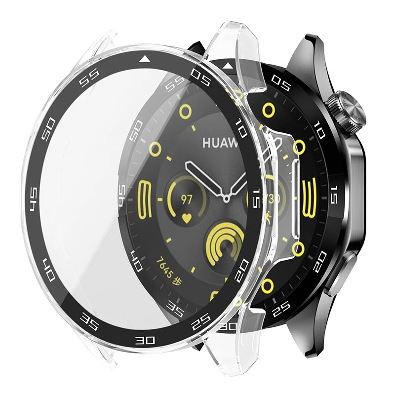 Tempered Glass+Case For Huawei Watch GT4 46mm Full Coverage Bumper Screen Protector Cover For Huawei Watch GT 4 41mm Accessories
