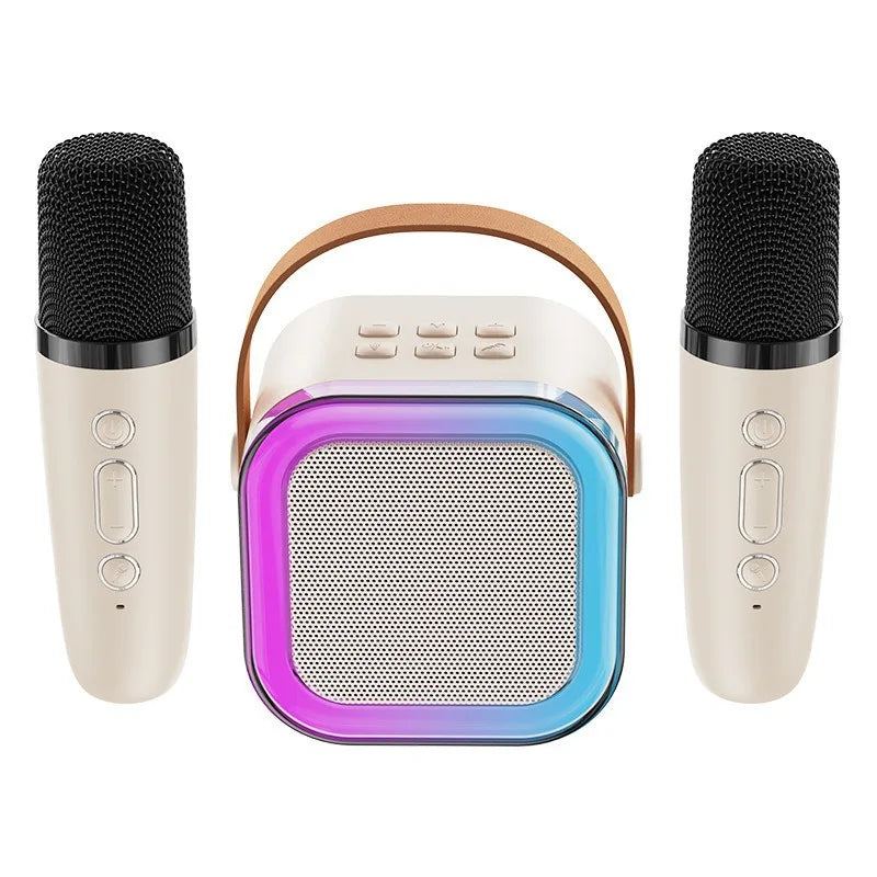HOMEFISH K12 Karaoke Machine Portable 5.3 PA Speaker System with 1-2 Wireless Microphones Home Family Singing Children's Gifts
