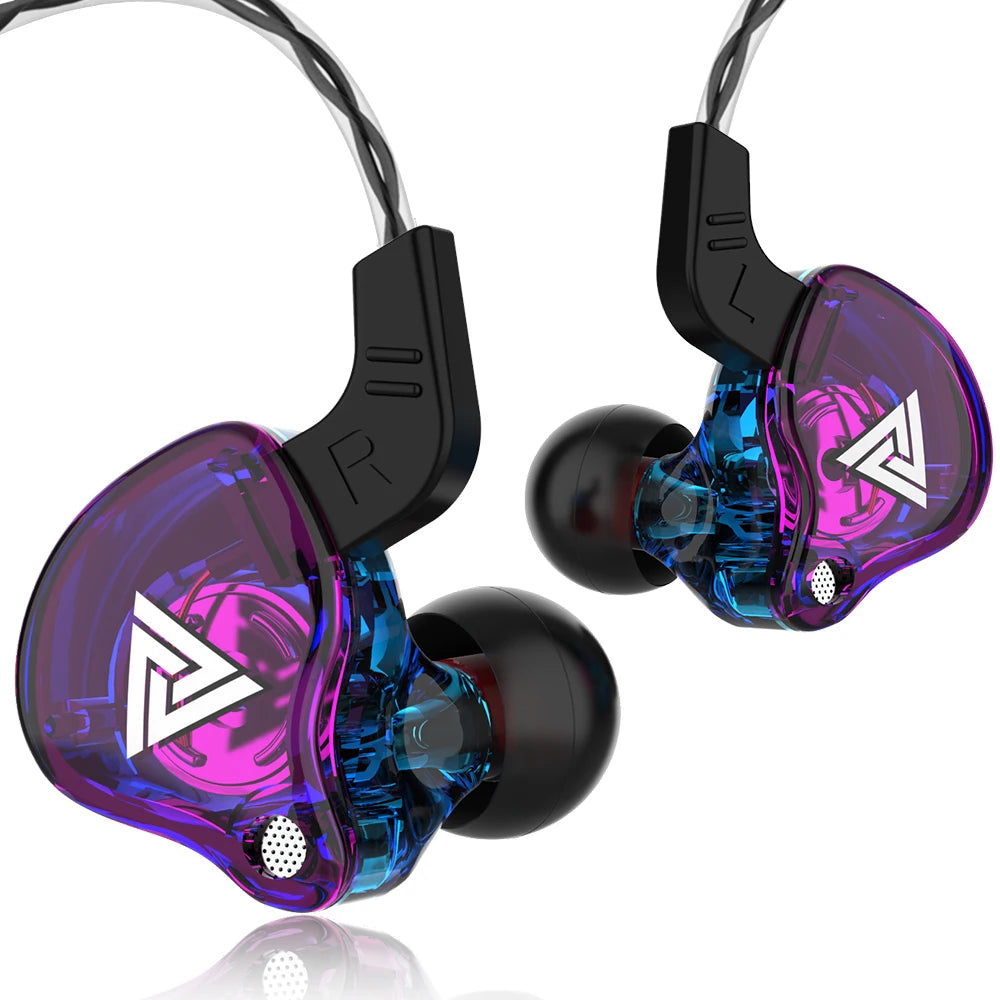 QKZ AK6/AERS/AK6 PRO Wired Headphones Dual Drive HiFi Earphone with Mic 3.5mm Sport Running Music Earbuds Bass Stereo Headset