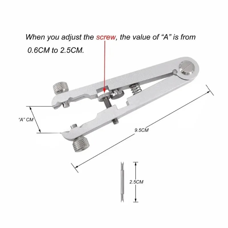 Aluminum Alloy Watch Band Remover Plier Spring Bar V-Shaped Adjuster Watch Strap Repair Tool for Watch Maintenance