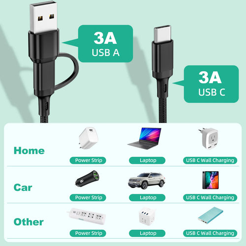 3 in1 Charging Cable Multi Usb Port Multiple Usb Charging Cord Type C Micro Charger Mobile Phone Wire For iPhone 14 13 12 Huawei