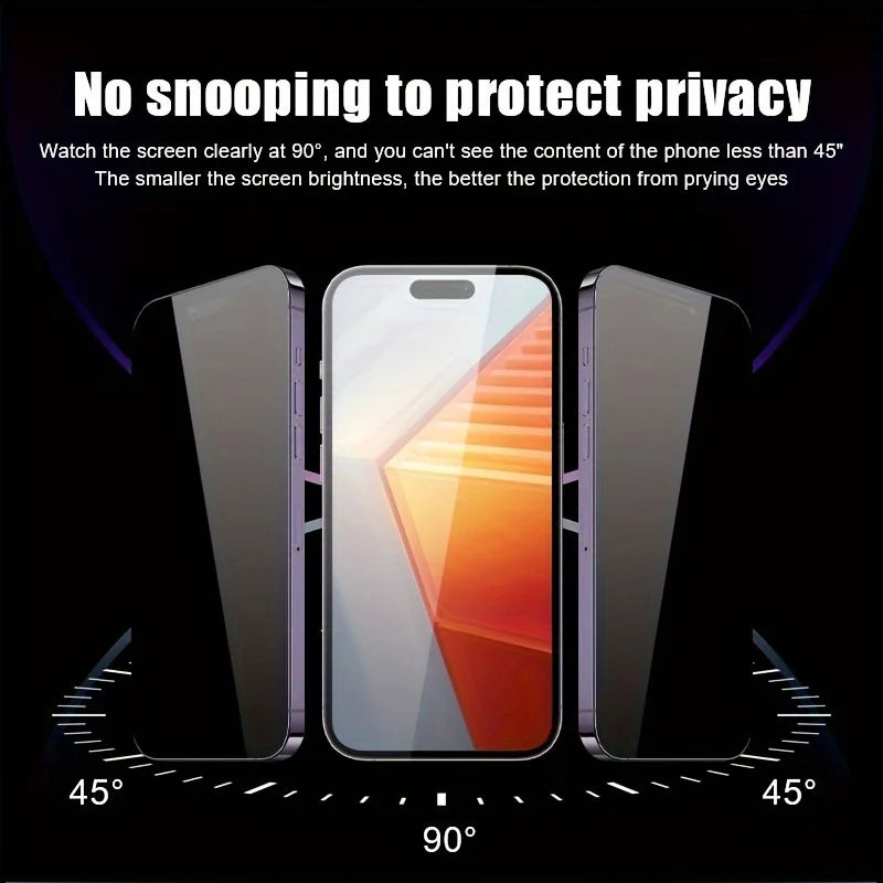 5PCS Oleophobic Coating Privacy Screen Protector For iPhone 17 Pro Max 16 14 15 12 11 13  Air 12 Mini  X Dust Free Installation