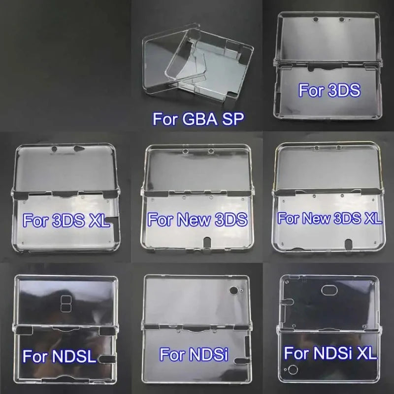 Transparent plastic protective cover, suitable for hard shell shells of NDSL, NDSi, new 3DS XL, GBA SP game consoles