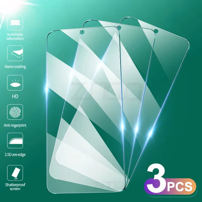 3PCS Tempered Glass For Xiaomi Redmi Note 12 11 10 9 8 Pro 12S 11S 10S 9S 8T Screen Protector For Redmi Note 14 13 Pro 5G Glass
