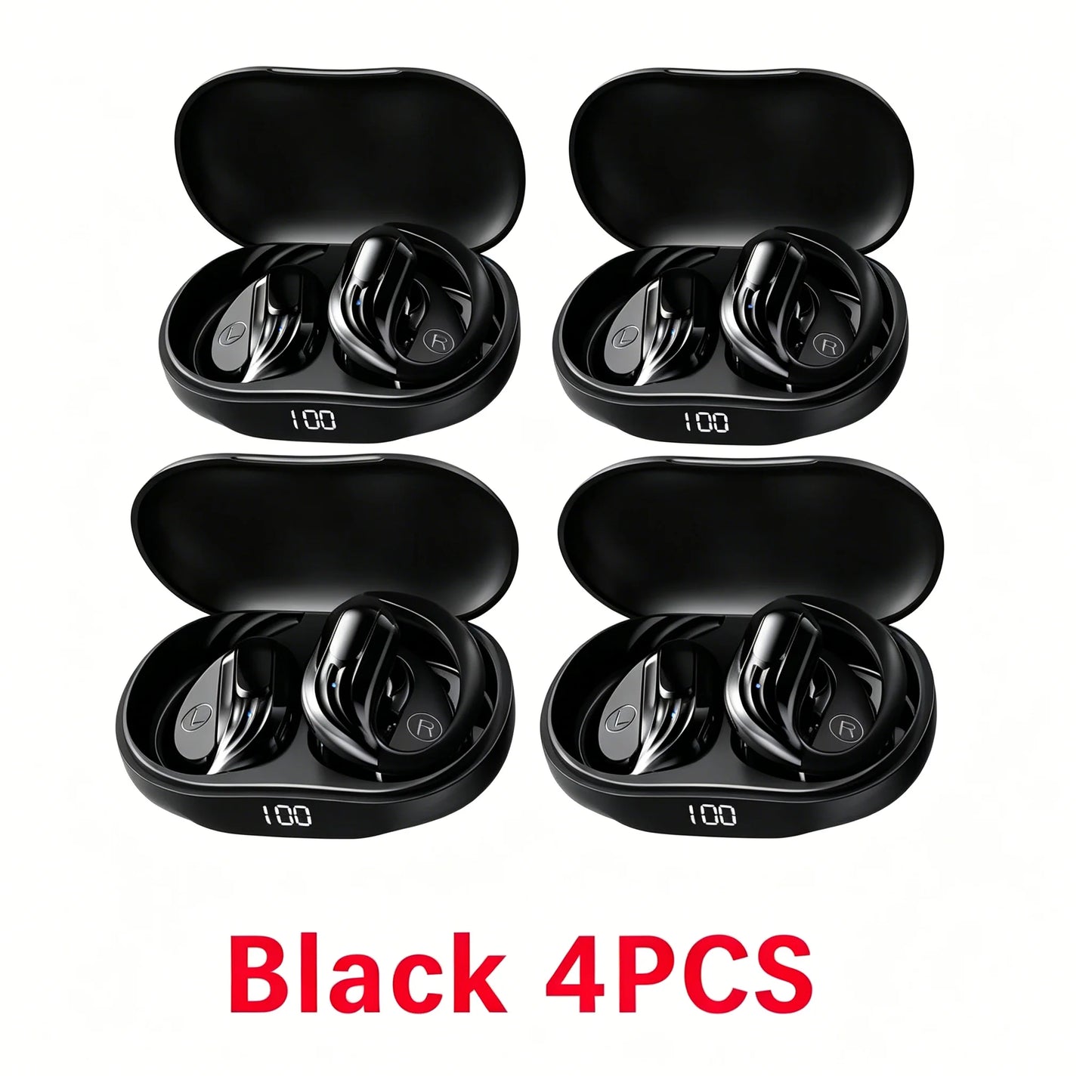 Wireless Headphones Bluetooth Headphones 5.4 Earphones True with Mic Button Control Noise Reduction Earhooks Waterproof Headset