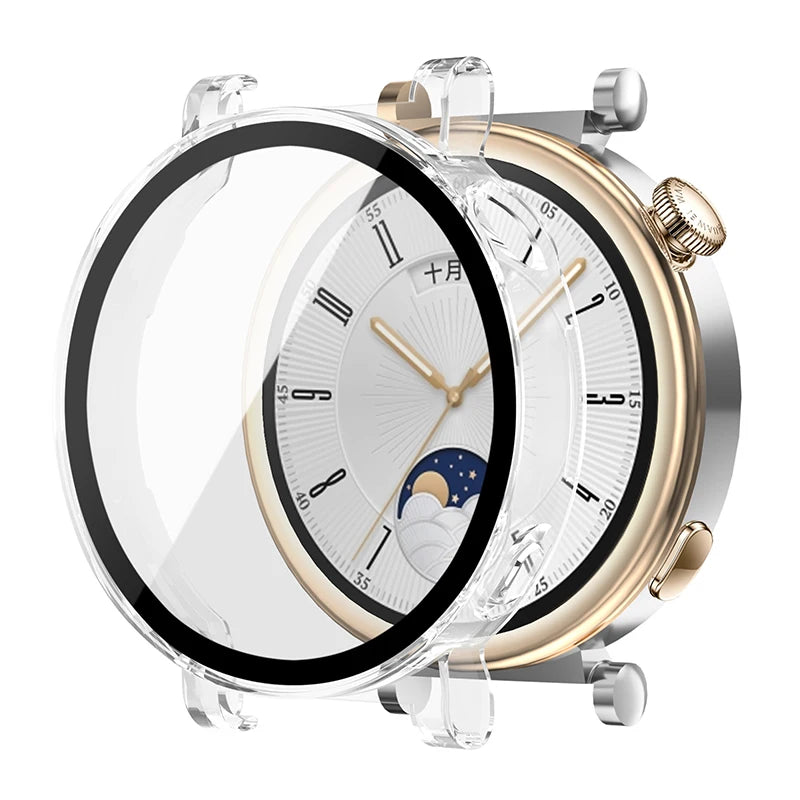 Tempered Glass+Case For Huawei Watch GT4 46mm Full Coverage Bumper Screen Protector Cover For Huawei Watch GT 4 41mm Accessories