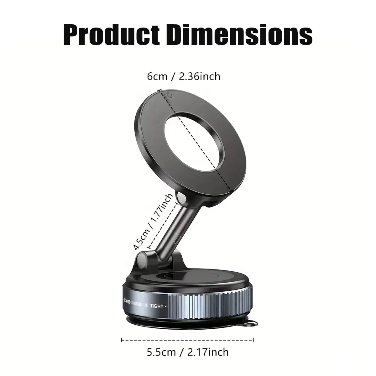 New Vacuum Magnetic Car Phone Holder with 360° Rotation &Foldable Design Strong Magnetic Absorption For iphone 12 13 14 15 16 17
