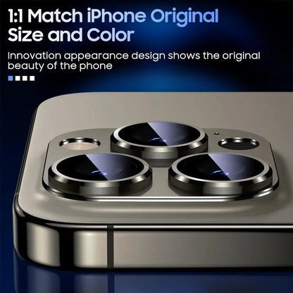 Metal Camera Lens Protector For IPhone 15 16Pro Max Aluminum Alloy Tempered Glass Cover Screen Protector For IPhone 15 16Pro