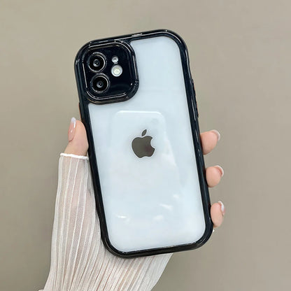 Candy Color Phone Case for iPhone 14 11 12 13 Pro Max X XR XS 7 8 SE Clear Shockproof Silicone Transparent Protection Back Cover