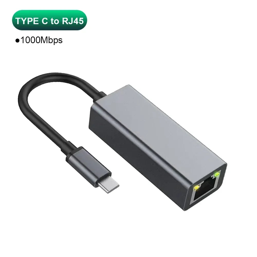1000Mbps USB Type C Ethernet Adapter RJ45 Network Card for MacBook PC Windows XP 7 Internet Cable Lan USB for Android