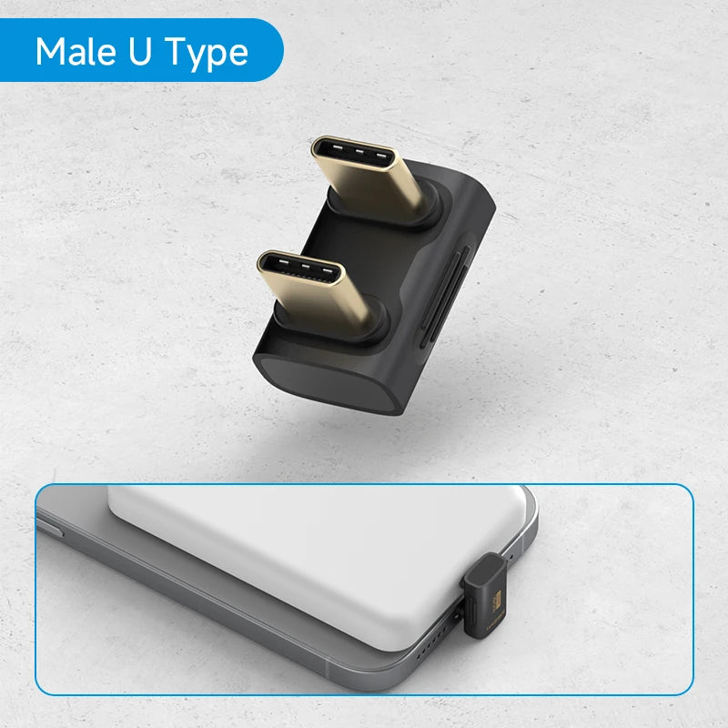 Hagibis USB C to C Adapter 90 Degree Right Angle Converter 80Gbps USB4 Data Cable Extension for Thunderbolt 5/4 iPhone 17 Laptop