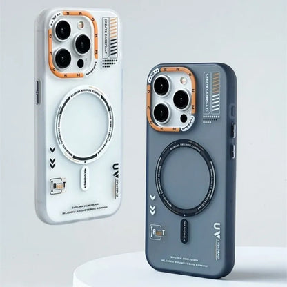 Matte Magnetic Phone Case For iPhone  16 15 13 12 14 Pro Max for Magsafe Wireless Charge Frosted Metal Lens Frame Buttons Cover