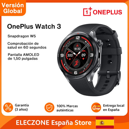 【Brand+】Global Version OnePlus Watch 3 Smart Watch 1.50inches LTPO  AMOLED Display Snapdragon W5 Processor Dual Frequency GPS