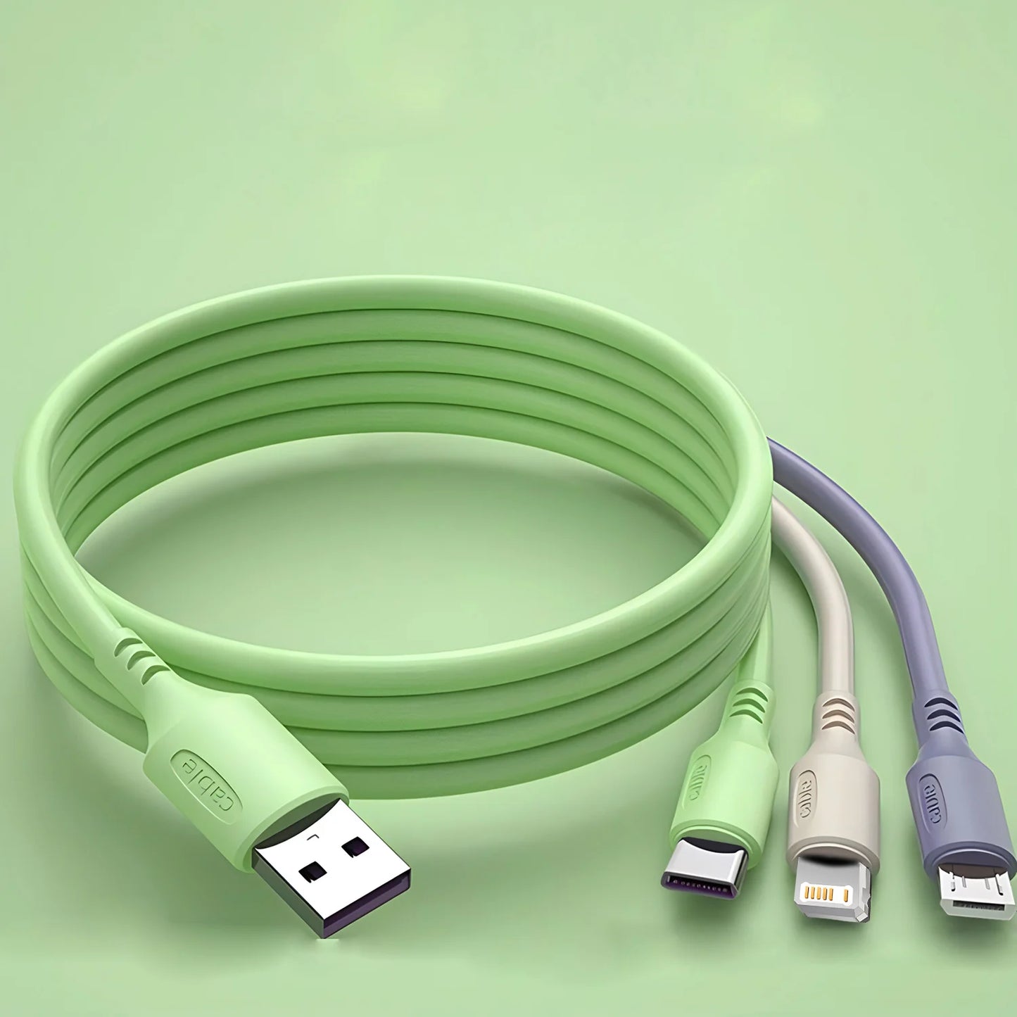 3 In 1 Fast Charging Cable For iPhone15 14 13 12 11 X Pro Max Micro USB Type-C Phone Charger USBC Data Cable