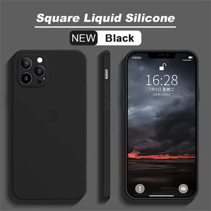 Luxury Original Liquid Silicone Case for IPhone 14 13 12 11 Pro Max Shockproof Case