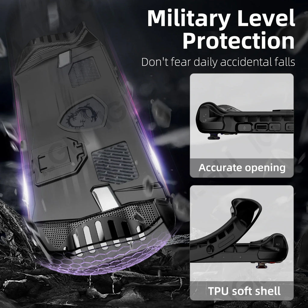 3 in 1 Accessory Kit for MSI Claw A8 BZ2EM Protective Case with Screen Protector Glass and Carrying Bag Travel Storage Cover