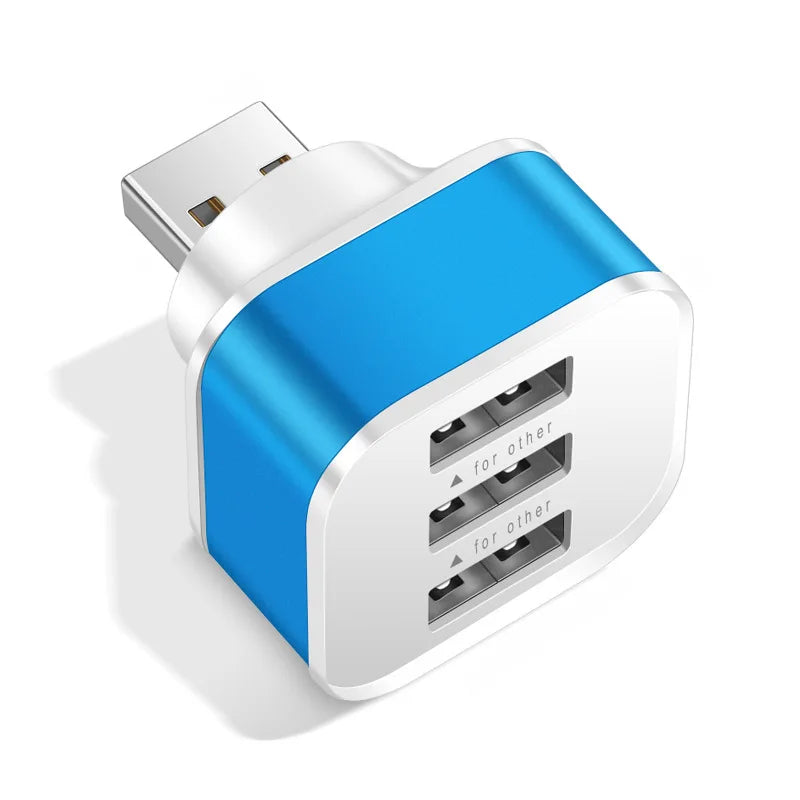 3 Port USB Slots Adaptor USB 3 in 1 2.0 Multple USB Interface Extender Auto Electronics Accessories