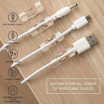 20 40PCS Cable Clips Organizer Wire Management Holder USB Charging Data Cable Spool Wall Mount Hook for Home Office