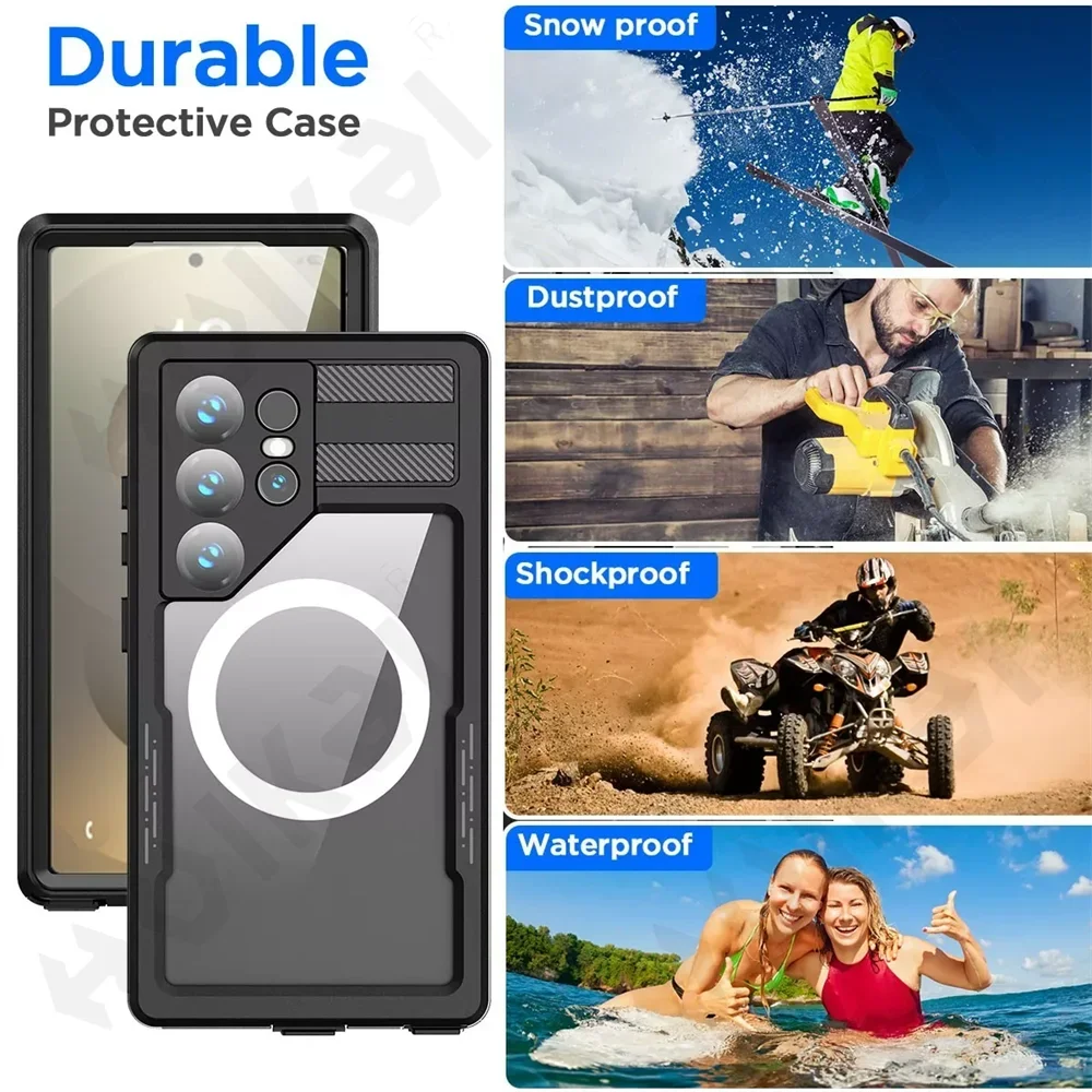 Case For Galaxy S26 S25 S24 Ultra Plus Waterproof Shockproof IP68 Underwater Built Screen Protector Anti-Scratch 360 Cover