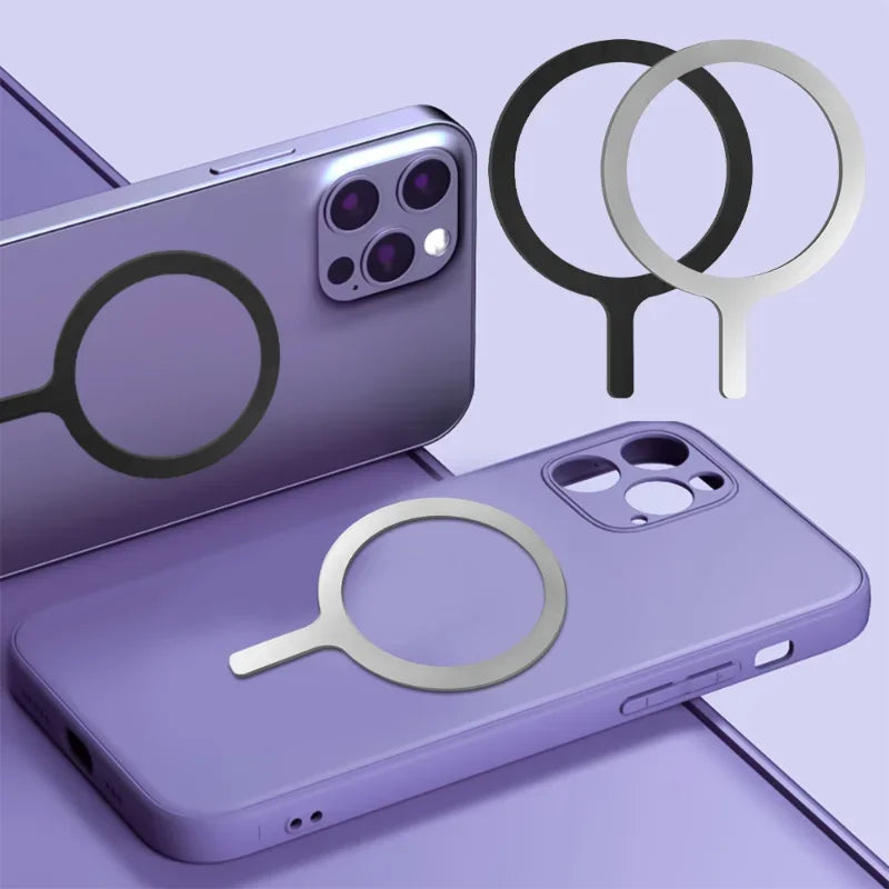 Self Adhesive Metal Ring Iron Sheet Sticker for Phone Case Magsafe Magnetic Wireless Charging Ring for Phone 15