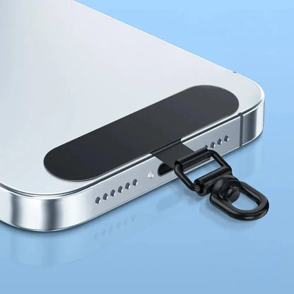 1-4Pcs New Upgrated 360 Rotatable Stainless Steel Phone Tether Metal Patch Gasket PLR Cellphone Lanyard Safety Connecter Piece