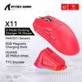 ATTACK SHARK X11-Mouse Tri-Mode Lightweight Gaming Mouse,PAW3311,22000DPI,400IPS,40G,1K Return Rate,Magnetic Fast Charging