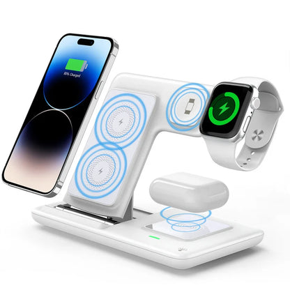 Foldable Phone Wireless Charger Station For iPhone 16 15 14 13 12 Pro Max Apple Watch 10/9/8/7/6 AirPods 3/2 Fast Charging Dock