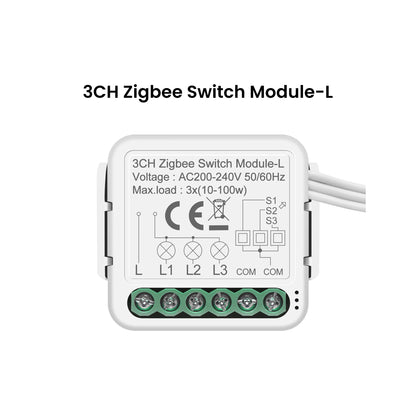 GIRIER Tuya ZigBee Smart Switch Module No Neutral Wire Required 1/2/3/4CH DIY Smart Breaker Relay Supports 2-way Control Alexa