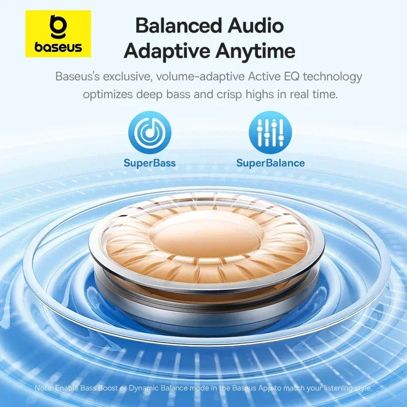 Baseus EP10 Pro ANC Earbuds Wireless Bluetooth 6.0 Earphones 50dB Realtime Adaptive Headphones 6 Mic Hi-Res LDAC IP55  Ear buds