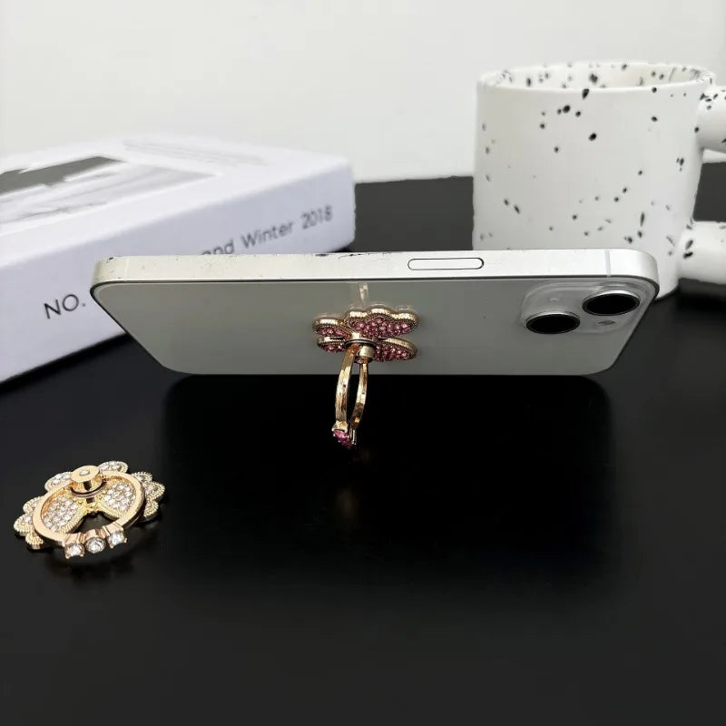 New Diamond Butterfly Finger Ring Mobile Phone Holder 360 Rotating Universal Desktop Bracket Phone Accessories