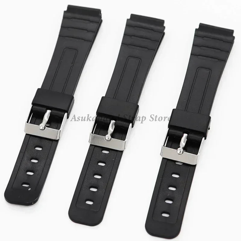 12/14/16/18/20/22mm Silicone Rubber Strap for Casio W800H A158/168 AE1200/1300 F91W F84 Watchband Men Women Bracelet Accessories