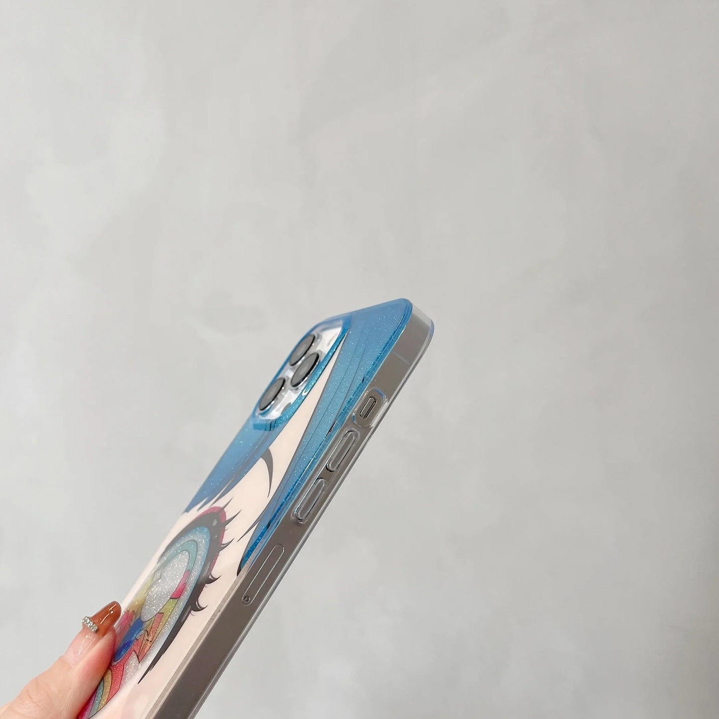 Cartoon Anime Iridescent Shinning Eyes Double Layers Phone Case