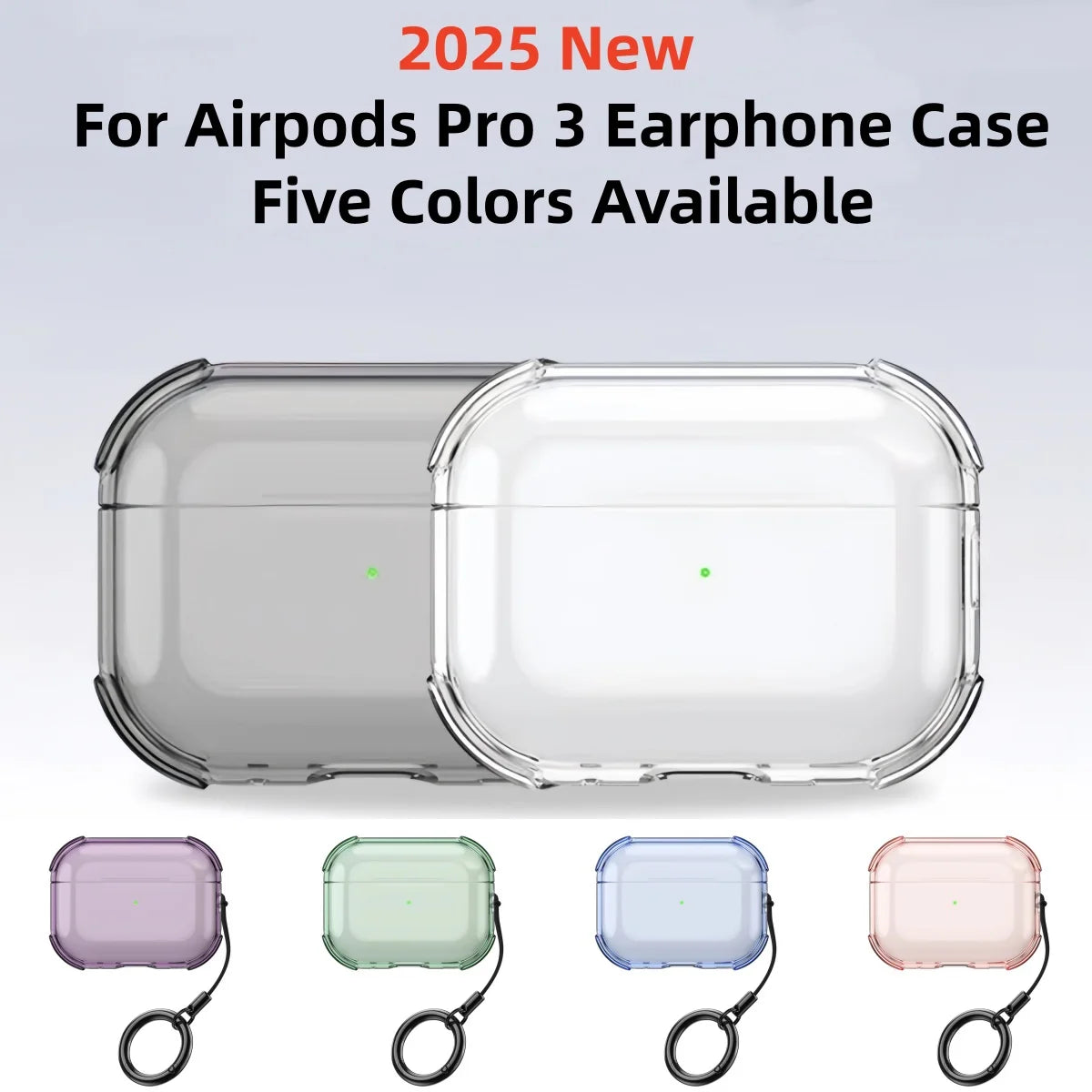 Clear Case For AirPods Pro 3 with Lanyard Keychain & Cleaning Kit Soft TPU Shockproof Protective Case Cover For AirPods Pro 3