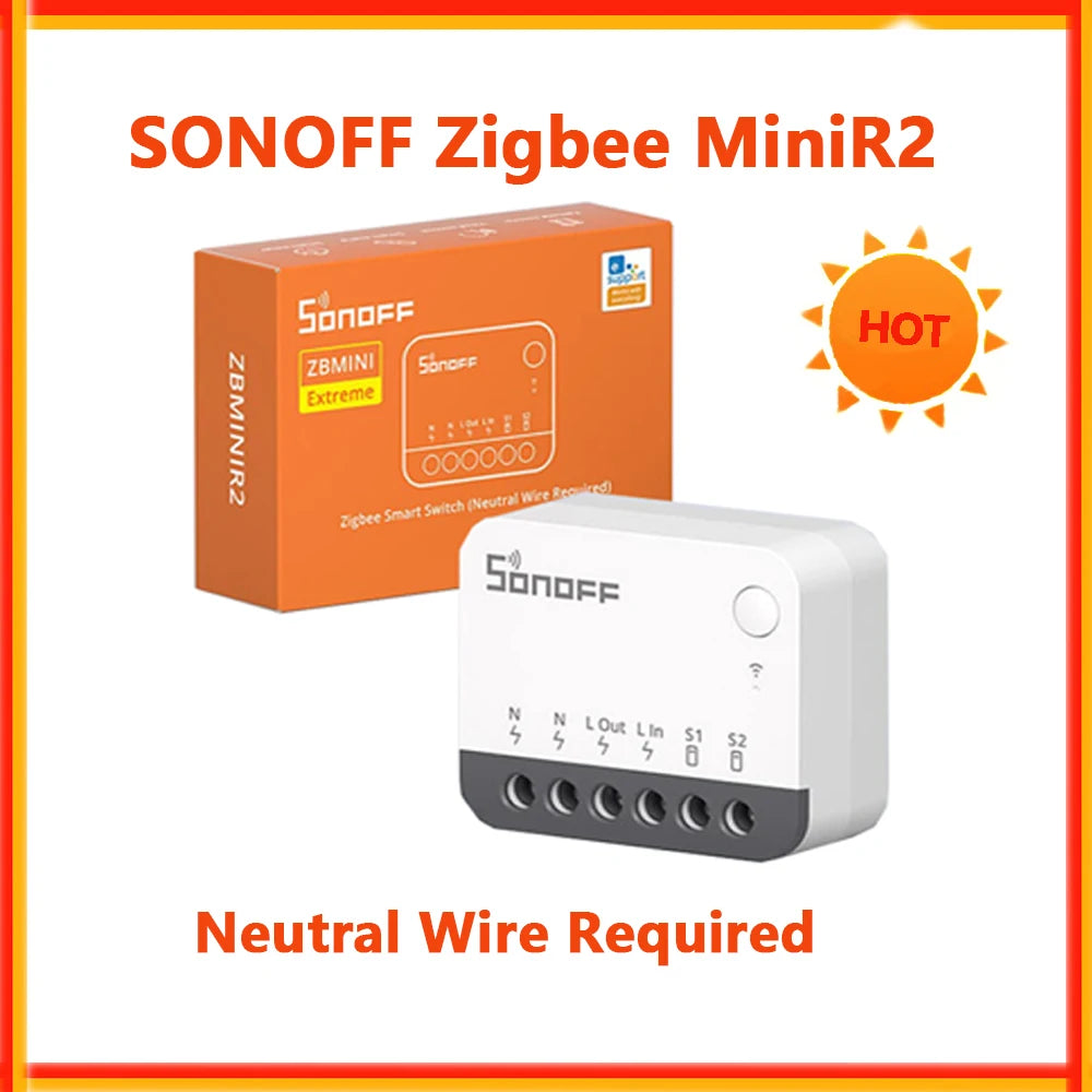 SONOFF Zbminir2 Extreme Zigbee Smart Switch Smart Home DIY Switch Module ZBMini External Switch Control Via eWelink APP Alexa