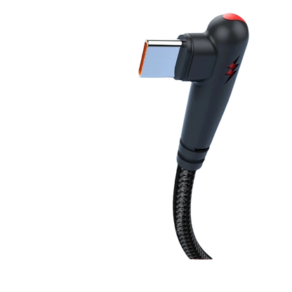 HOMEFISH 120W Braided 90 Degree Right Angle Fast Charging Cable for Type-C Devices High-Speed Data_