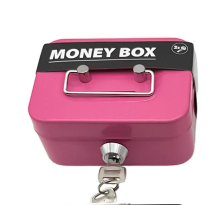 New creative portable piggy bank storage box small size with key storage box coin box with lock piggy bank