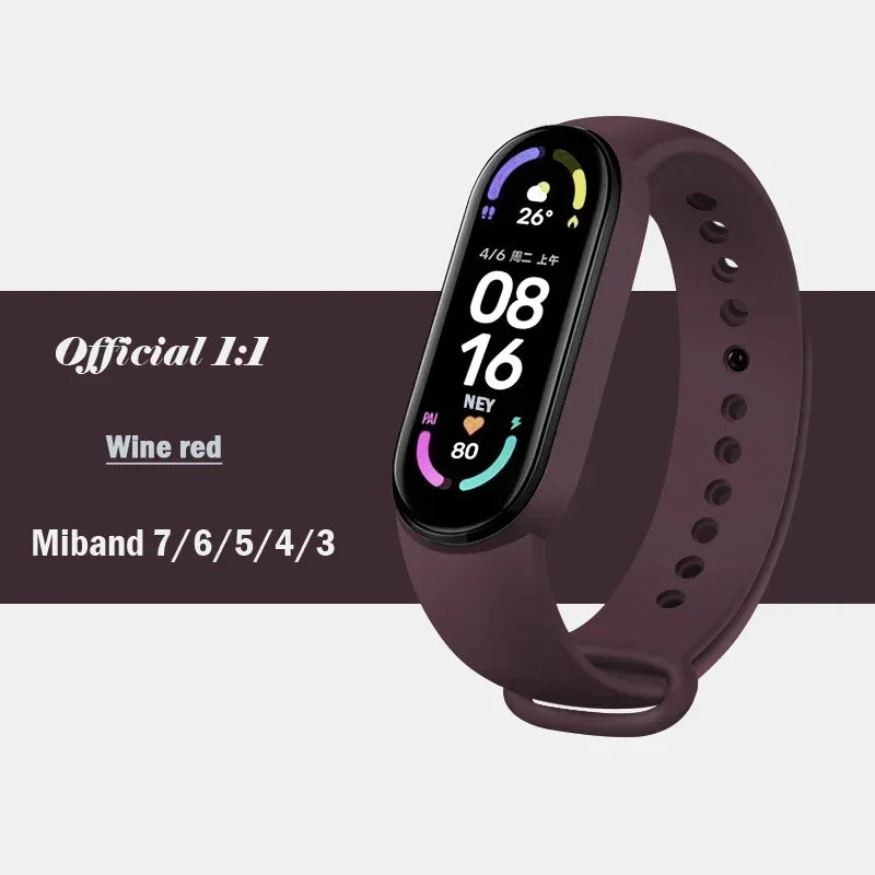 Watch Strap For Xiaomi Mi Band 7 6 5 4 3 Wristband Silicone Bracelet Wrist Straps MiBand 3/4 band5 band6 Smartwatch Accessories
