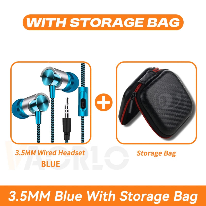 New 3.5mm Wired In-ear Earphone In Ear Noise Cancellation Ergonomic Design HiFi Stereo Sports Music Headphones For Phone MP3 MP4