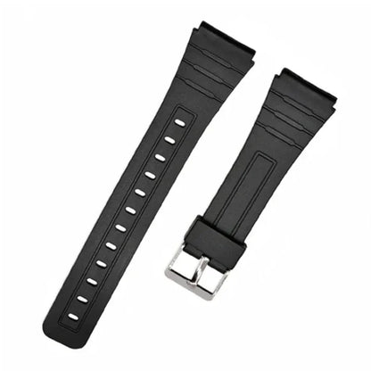 18mm Silicone Watch Strap for Casio W800H Soft Watchband Black Rubber Bracelet for SGW400 F91W F84 F105/108/A158/168 AE1200/1300