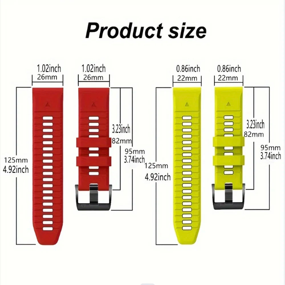 22 26MM Silicone WatchBand Strap For Garmin Fenix 7 7X 6X 6 Pro 5 5X Plus Epix Gen2 Enduro 2 WristStrap QuickFit Release Bracele