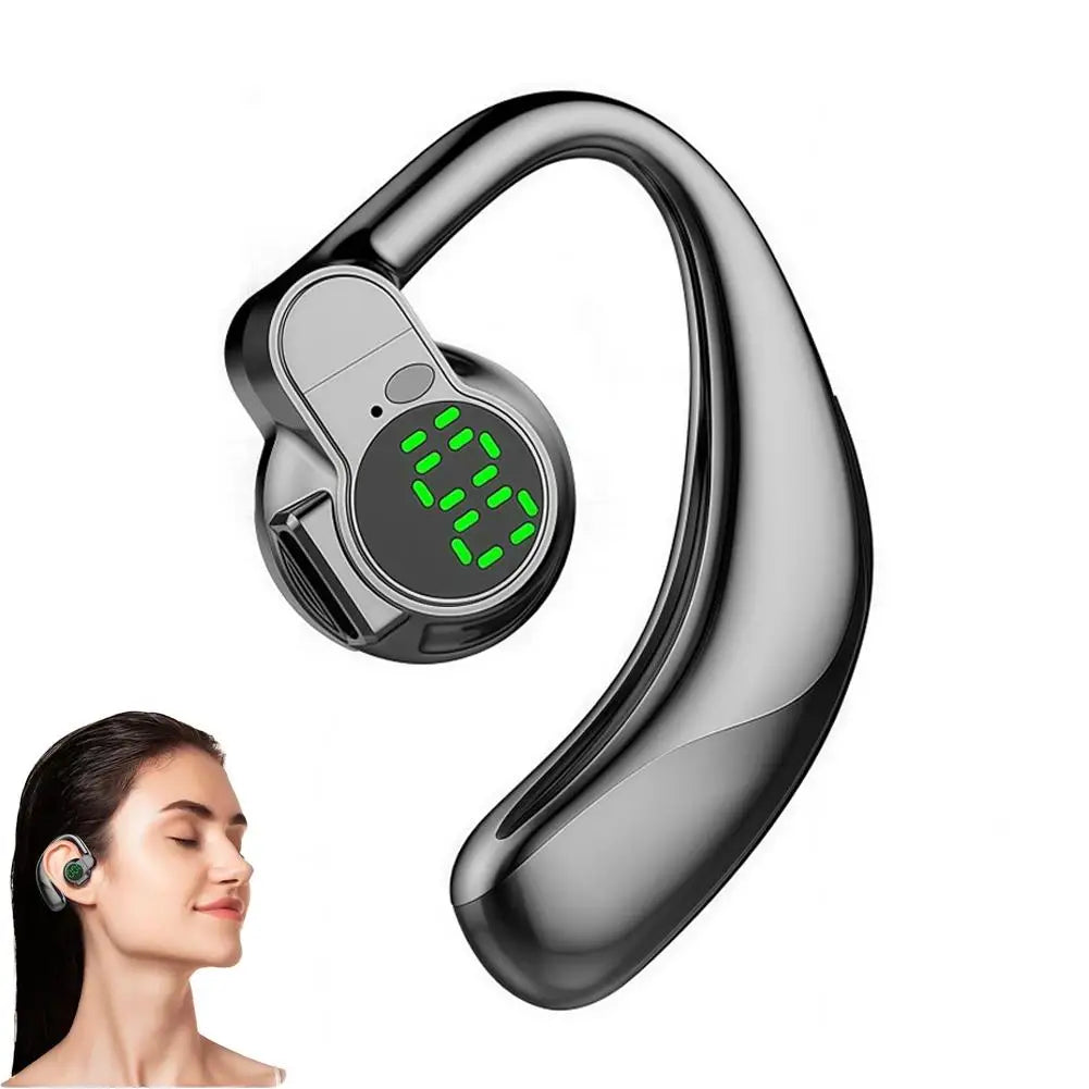 360° Rotatable Bluetooth 5.4 Earphones Single Ear Earhooks Noise Cancelling Sports Headphones  Wireless Earbud with Microphone