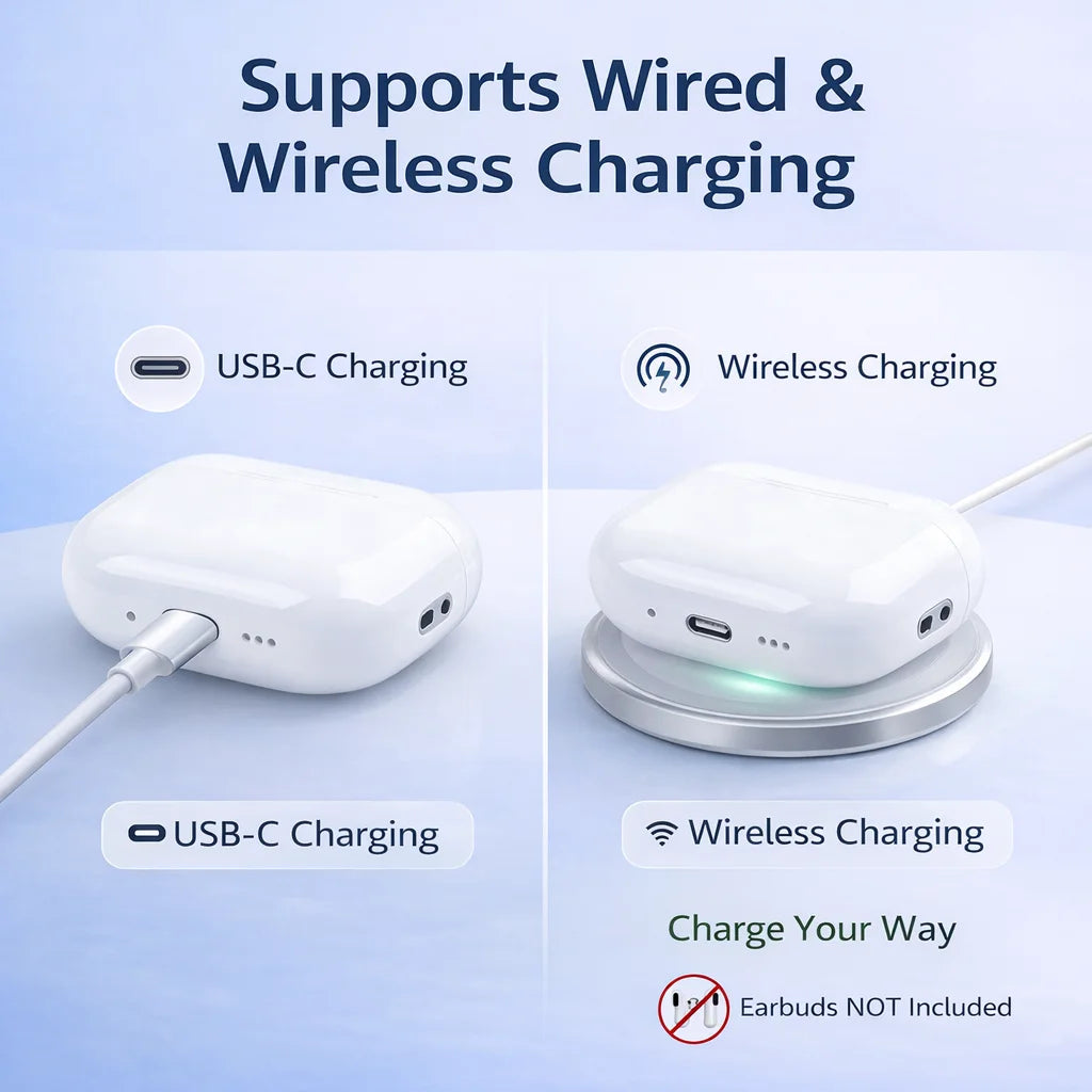 Replacement Charging Case For AirPods Pro 3 Wireless Charging USB-C Charger Box 450mAh Bluetooth Pairing Earbuds Case