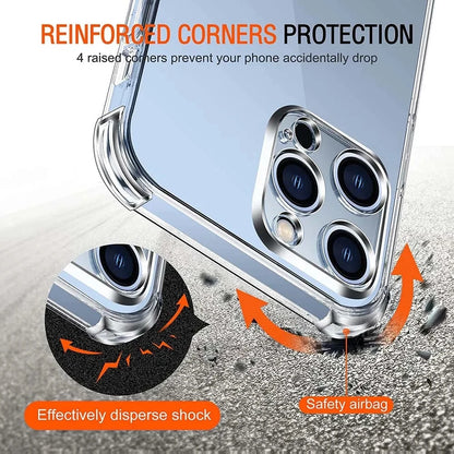 Luxury Shockproof Clear Phone Case For iPhone 17 16 15 13 12 11 14 Pro Max Mini XR XS 7 8 Plus Silicone Transparent Back Cover