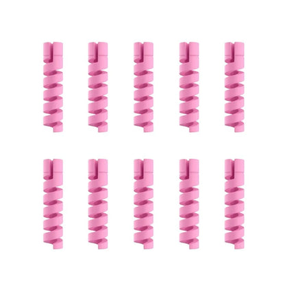10PCS Soft Cable Protector Silicone Spiral Winder USB Charge Cable Protection For Android Phone Mouse Earphone Wire Protection