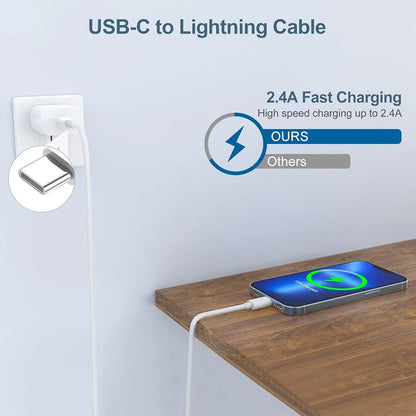 LAIHONEN 3.3/6.6/10FT USB-C to Lightning Cable, CarPlay Fast Charge For iPhone14-6 Plus Pro Max XR XS X SE